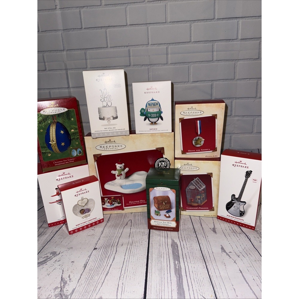 Lot of 10 Hallmark Keepsake Christmas Ornaments Disney Planes Rudolph Baby First